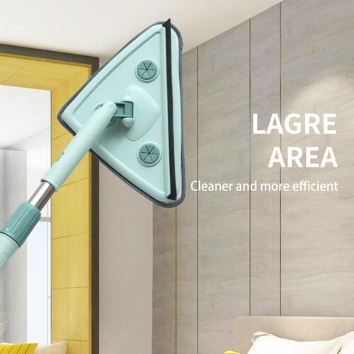 Triangular Clean Mop Rotating Mop With Refills Cleaning Pad Triangle Indoor Clean Mop Set Replacement Cleaner For Car And Home