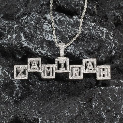 Bling Bling customize Pendants Mens Mirco Pave Prong Setting Zircon Necklace Jewelry CP10