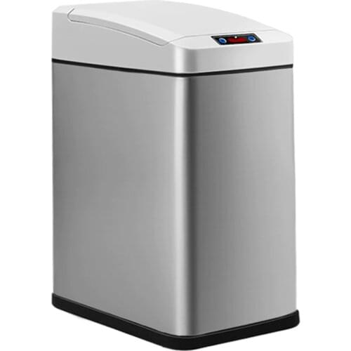 Smart Automatic Touchless Kitchen Bin Stainless Steel Bathroom Trash Can Rectangular Metal Basura Reciclaje Garbage Bin EB50TC