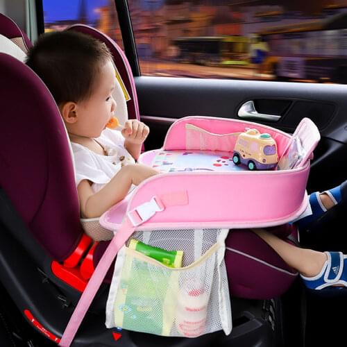 Universal Cartoon Car Safety Seat Tray Waterproof Stroller Holder Portable Kids Toy Food Drink Baby Multifunctional Seat Table