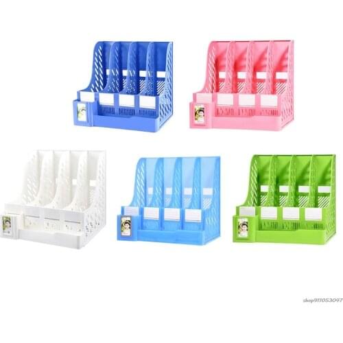 4-layer Vertical File Holder DIY Personalized Home File Holder Student Test Paper Organizer Box Standing File Organizer Dropship