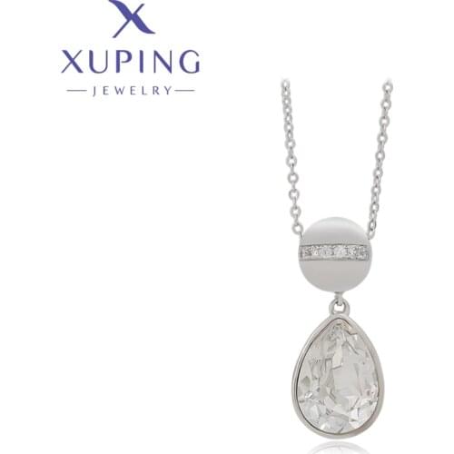 Xuping Jewelry Fashion Newest Water Drop Shaped Crystals Necklaces Lovely Ladies Gifts 30377