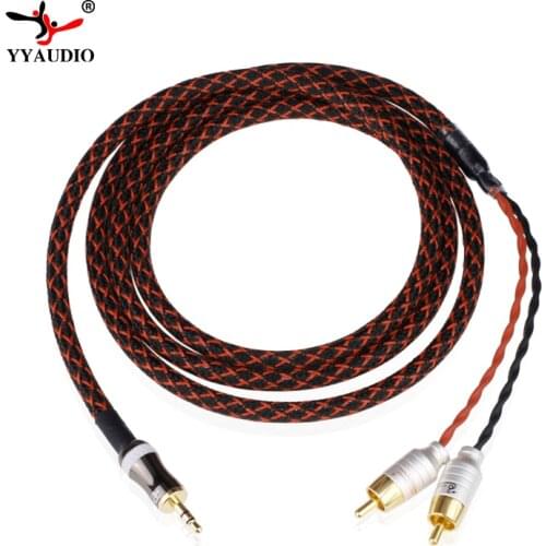 YYAUDIO Hifi Canare L-4E6S 3.5mm to 2RCA Audio Cabler PC Mobilephone Amplifier Interconnect High Qualitu 3.5 Jack to RCA Cable