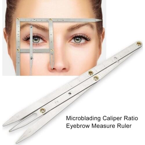 Stainless Steel Eyebrow Tattoo Golden Divider Ratio Caliper Microblading Permanent Makeup Eyebrow Measure Marking Shaping Tool