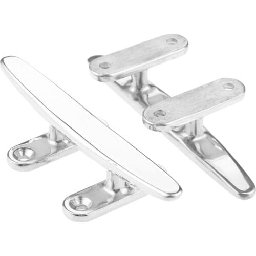 1 Pc 6"/150mm Grade 316 Stainless Steel Boat Deck 4 Hole Low Flat Cleat Heavy Duty Marine Hardware For Boats Dock Deck Rope Tie