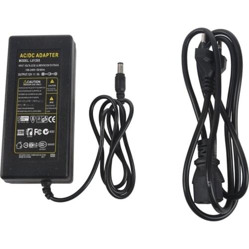 12V 5A 60W Power Supply Adapter for LED light Strip RGB SMD 3528 5050