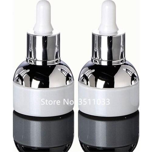 15PCS Essential Oil Glass Dropper Bottles 30ml Cosmetic Packing Pearl White Glass Essence Bottle Pipette Dropper Vial Container