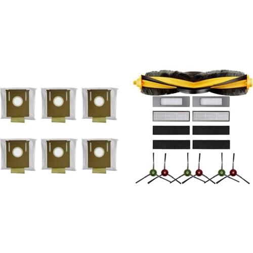 2 Set Vacuum Cleaner Parts: 1 Set Robot Vacuum Cleaner Dust Bag & 1 Set Filter Roller Side Brush