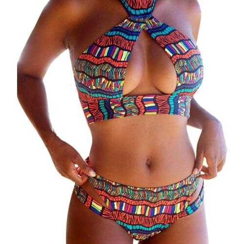 2020 Sexy Bandage Aztec Biquini String Print Swim Wear Bathing Suit Swimsuit Beachwear Swimwear Women Brazilian Bikini 20May21