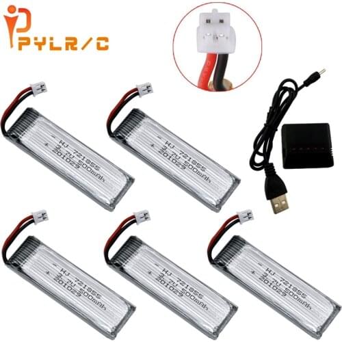 PYLRC 3.7V 4.2V Battery and a charger with PH2.0 Plug 721855 1S Lipo Battery RC Helicopter Drone Spare Parts Accessaries