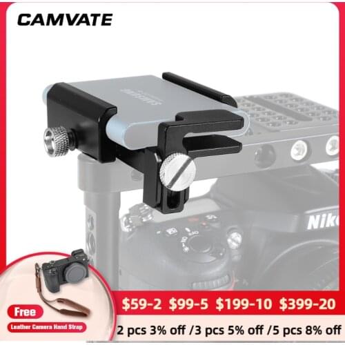 CAMVATE Mobile HDD Holder Clamp With Adjustable Camera HDMI Cable Clamp Protector & 1/4"-20 Screw Specialized For SAMSUNG SSD T5