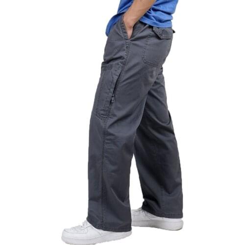 Trousers Black Pants 4xl Plus Size Men Cargo Pant New Baggy Overall XXXL 5XL 6XL Army Green Male Side Zipper Pocket Loose Jogger