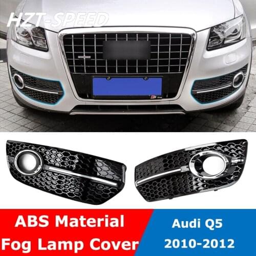 Q5 ABS Material Black Car Front Fog Light Lamp Grille Cover Trim For Audi Q5 Modify QS5 2010-2012