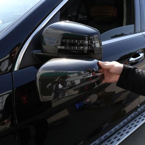 2pcs Carbon Fiber Car ABS Side Rearview Mirror Cap Cover Trim For Mercedes benz ML GL 2013-2016 GLE GLS Class 2015-2017