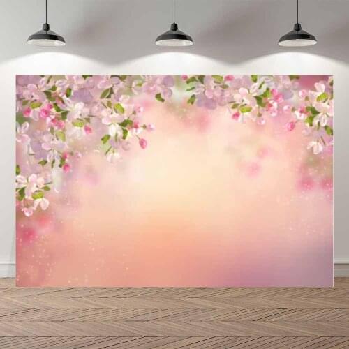 NeoBack Thin Vinyl Spring Green Leaves Floral Painting Baby Kids Portrait Birthday Photography Backdrop Photo Photocall Banner