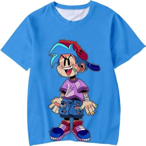 Friday Night Funkin Printing T-shirt Children Casual Tshirt Toddle Baby Shirt Boys Girl Round Collar Short Sleeve 4-14 Years Tee
