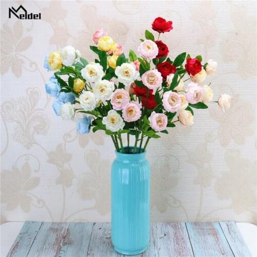 7 Heads Silk Peonies Artificial Flowers Fall Vivid Peony Fake Flores Wedding Home Party Table Vase Bedside DIY Decor Faux Flores