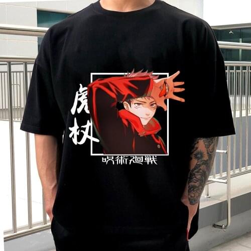 Jujutsu Kaisen Tees Men Kawaii Tops T-shirt Anime T Shirt Harajuku Unisex Tshirt Male 90s