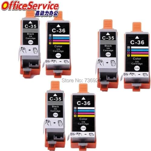 6X PGI-35 CLI-36 PGI35 CLI36 Compatible ink Cartridge For Canon PIXMA IP100B IP100 mini260 mini320 inkjet printer