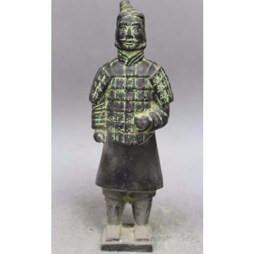 China bronze carved finely three terracotta warrior Sculpture statues