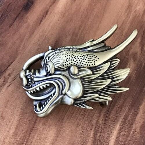 Chinese Dragon Belt Buckle Solid Brass Cowboy Belt Diy Accessories Men Belts Buckles TOP Quality Luxury Jeans Buckle Belt BK0067