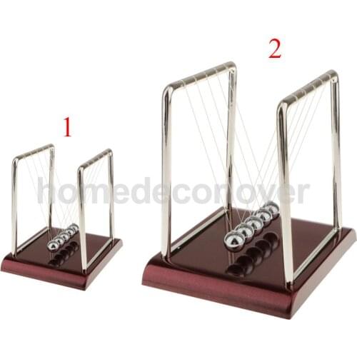 Newton Cradle Balance Ball Physics Science Pendulum Kids Educational Toy Square Stand Small-sized