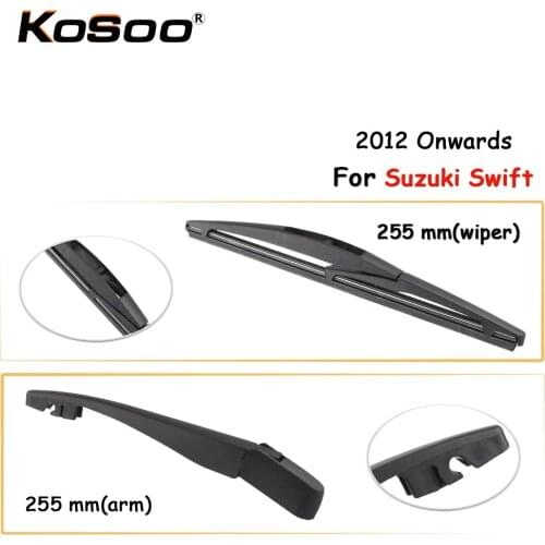 KOSOO Auto Rear Wiper Blade For Suzuki Swift,255 mm 2012 Onwards Rear Window Windshield Wiper Blades Arm,Car Styling Accessories