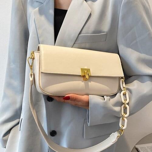 Small Leather Shoulder Bags for Women 2021 Fashion Chain Crossbody Bag Lady Pure Color Flap Handbags Simple Square Messenger Bag