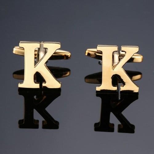 DY new High-quality Brass material English Golden English alphabet K Cufflinks Mens French shirt Cufflinks free shipping