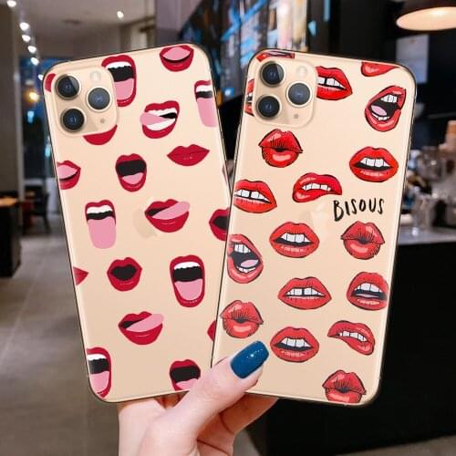Red Lips Silicone Soft Cover Phone Case For iPhone 11 Pro case XS Max XR X 8 7 6 S Plus Cases iphone SE 2020 Shell Fundas Coque