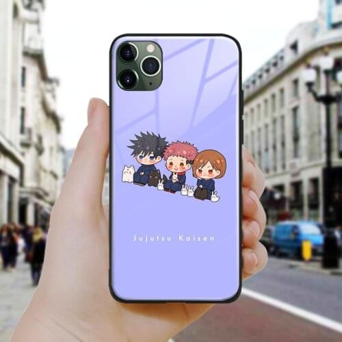 Jujutsu kaisen anime cute art Soft Silicone Glass Phone Case Cover Shell For iPhone SE 6 6s 7 8 Plus X XR XS 11 12 Mini Pro Max
