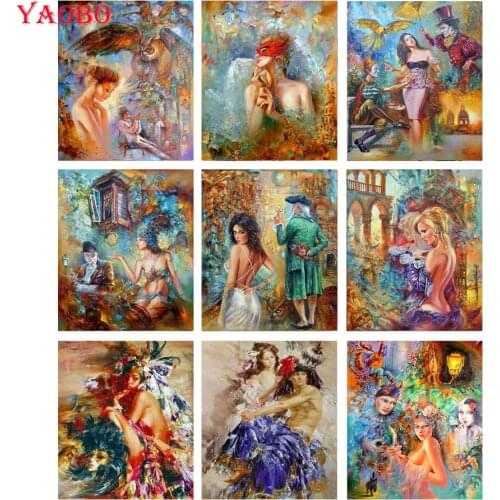 5D DIY Diamond Painting Full Square New Arrivals Abstract Beauty Mask Diamond Mosaic Full Embroidery Bead Kits Manual Hobby