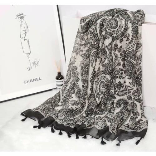 2021 Fashion Newest Paisley Printed Pattern Cotton Tassel Scarf Shawls Wraps Hijabs 10pcs/lot