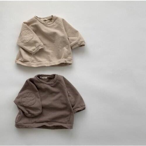 Fall New Arrive Sweatshirt Pullover for Kids Boys Patch Solid Blouses Classic Baby Shirts Casual Korea Japan Children Clothes