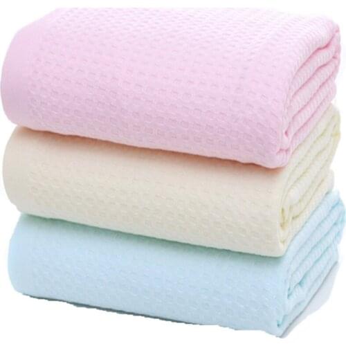Cotton Solid Rectangle Soft All Seasons Baby Bath Towel Kids Stuff Newborns Blanket Swimming Beach Cloths For Children