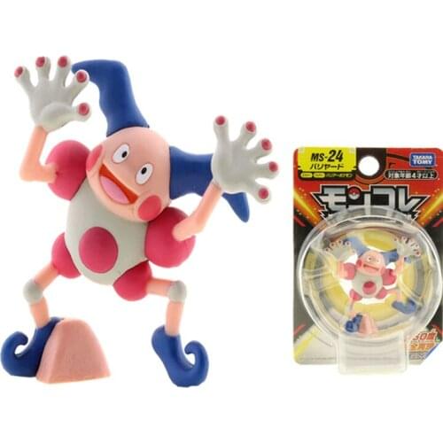 Original TAKARA TOMY Pokemon Cartoons Anime Figure Mr.Mime Collection Model Toys Pocket Monsters Action Figures Childrens Gifts