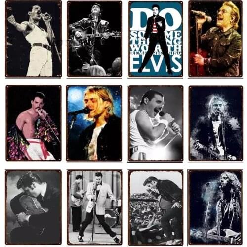 Pop Rock Singer Metal Tin Sign Plaque Vintage Movie Star Plate Poster Retro Metal Sign for Living Room Bar Club Home Cafe Decor