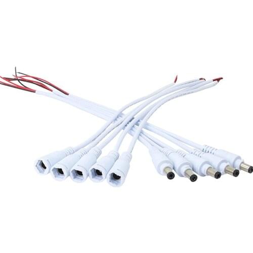5.5 x 2.1mm DC Female and Male Power Jack Connector Adapter Wire Cable 15cm For 5050 3528 led strip CCTV IP camera
