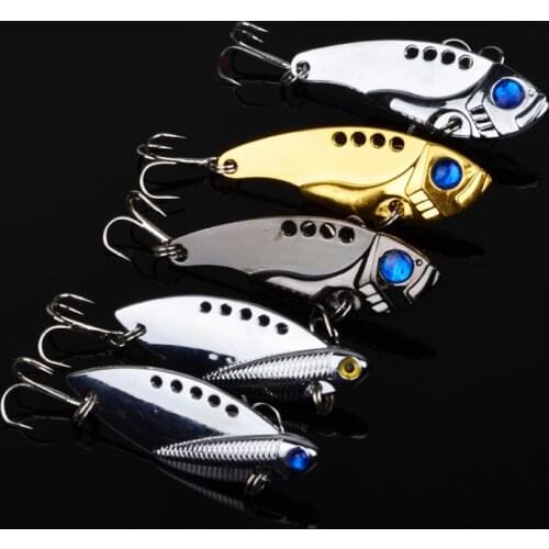 Fishing lure 1Pcs 5cm 11g Metal VIB Lures 3D Eyes vivid Vibrations Spoon Fishing bait Bass Artificial Hard Bait Cicada lure