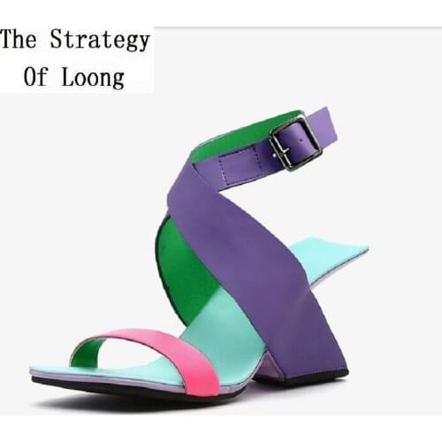 Summer New Fashion Wedges Peep Toe Cut Out Cross-tied Handmade Sewing Genuine Leather Women Gladiator Sandals 20210330