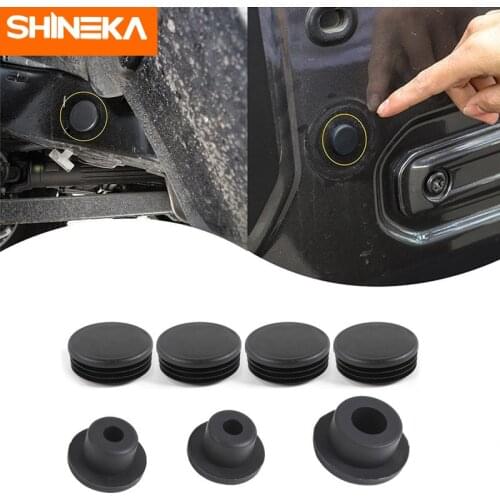 SHINEKA Removable Waterproof Car Chassis Frame Round Hole Dust Plugs Tail Door Rubber Plug Cover For Jeep Wrangler JL 2018 Up