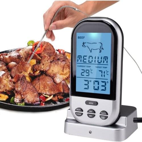 Meat Thermometers Bluetooth LCD Digital Probe Remote Wireless BBQ Grill Kitchen Thermometer Home Cooking Tools with Timer Alarm