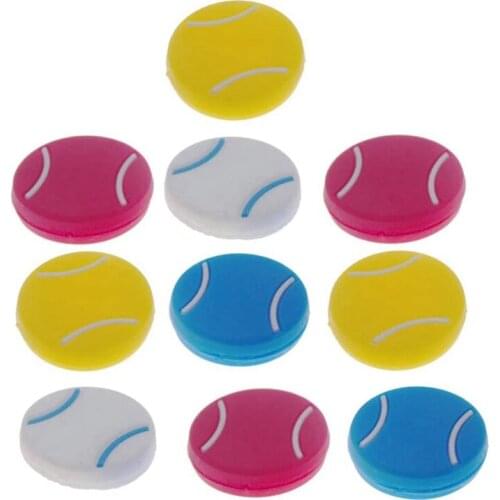 10PCS Tennis Racket Vibration Dampeners Tennis Shape Tennis Racquet Shock Absorbers Tennis Racket Strings Dampers