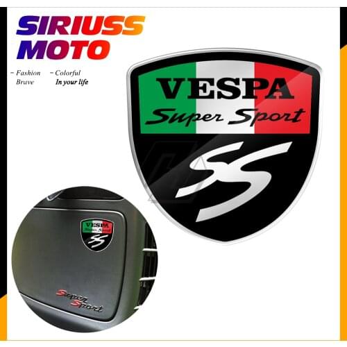 3D Resin Motorcycle Decal Italy Flag Sticker Case for Piaggio Vespa SS Super Sport