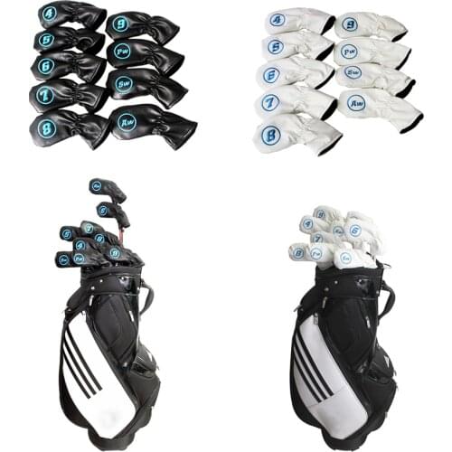 4-AW 9pcs Golf Club Head Cover Irons Headcover Protector with Number