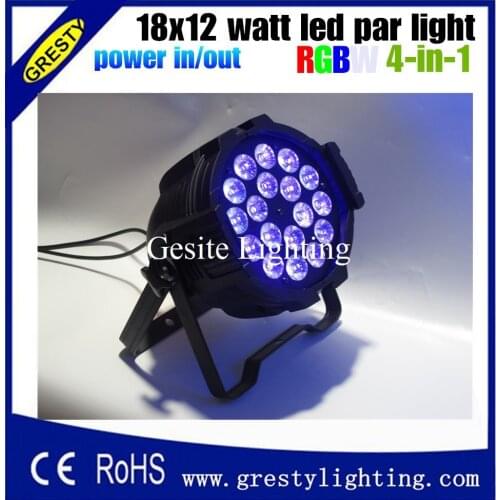 6 pieces/lot Good Quality LED Par Quad 18x12W Wash Dmx Par Light American Dj Par RGBW 4in1 DMX with power in power out