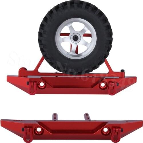 1set/lot RC Aluminum Rear Bumper with Spare Tire Carrier for 1/10th Scale AXIAL SCX10 Electric 4WD Rock Crawler