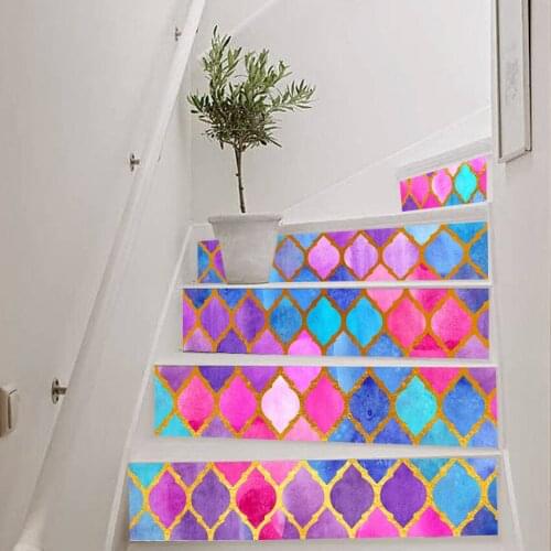Arab Mosaic gold Decorative sticker PVC self-adhesive wallpaper DIY stairs stickers Waterproof anti-skid Removable Floor sticker