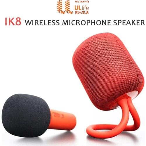 IK8 Wireless Karaoke Microphone Bluetooth Speaker Set Handheld Singing Microphone Portable KTV Player Loudspeaker for Smartphone