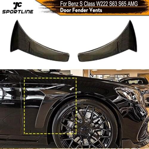 Carbon Fiber Side Bumper Fender Trim for Mercedes-Benz S Class W222 S63 S65 4 Door 2018 - 2021 Front Side Fenders Trims
